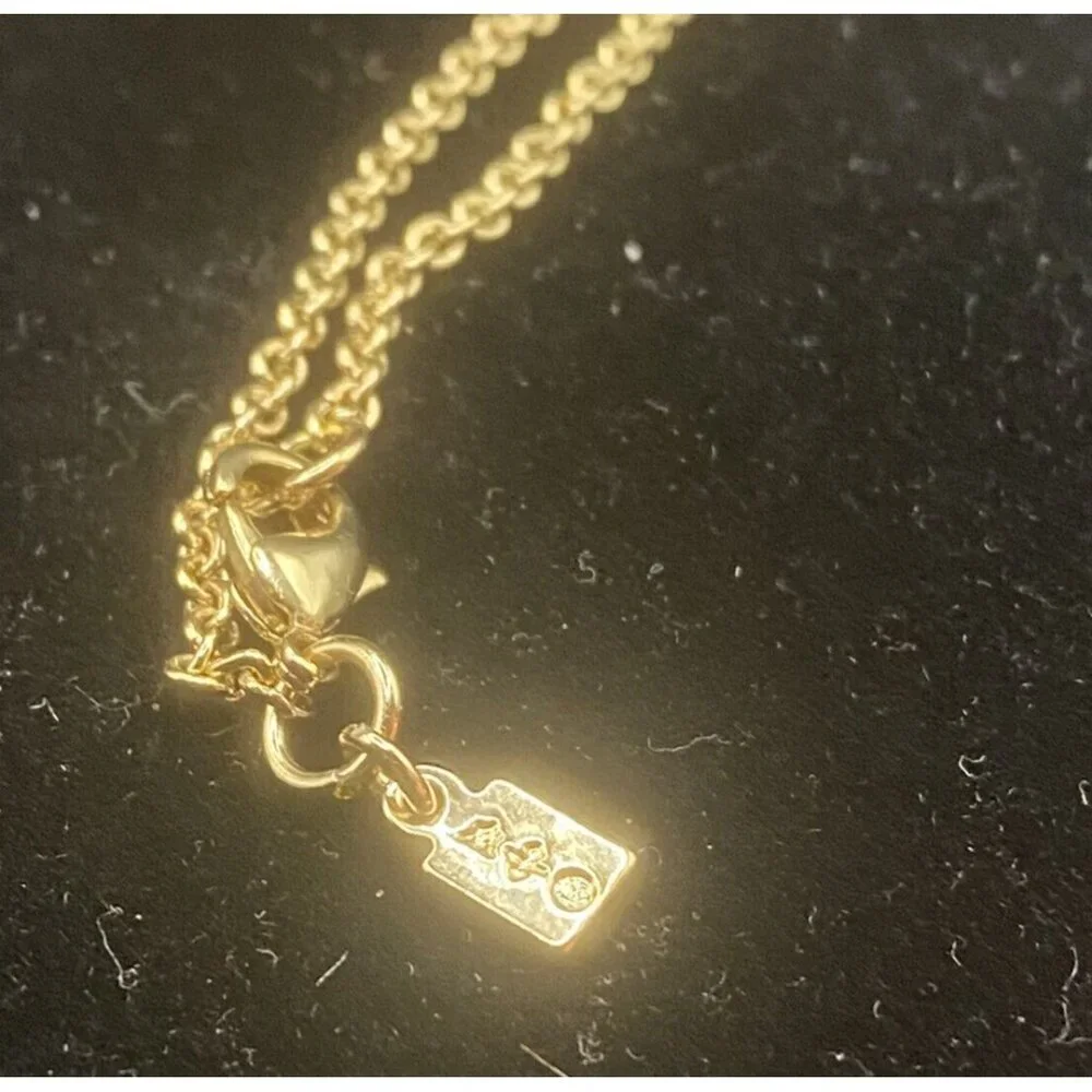 Signed Alexis Bittar Necklace Smoky Mirrored Crystal Teardrop Pendant 32" Gold - Picture 11 of 11